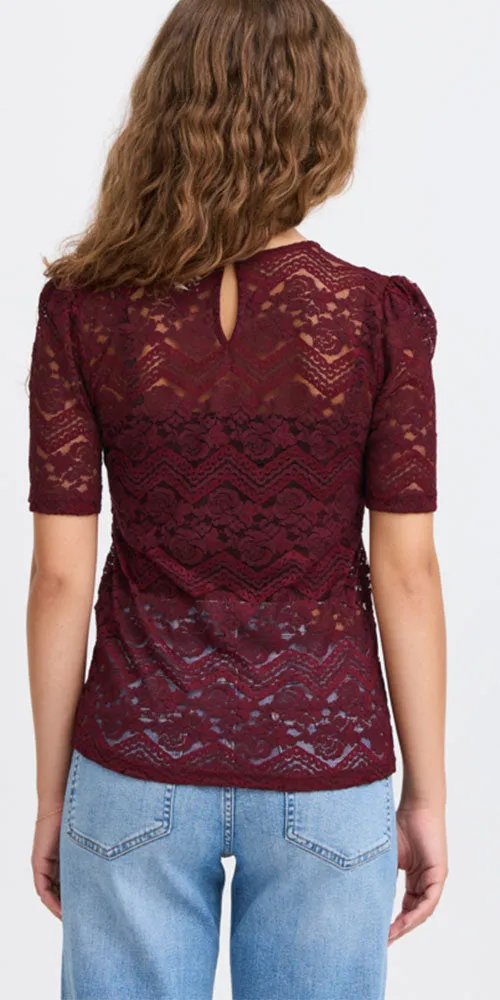 Ichi Lace Tee, wine