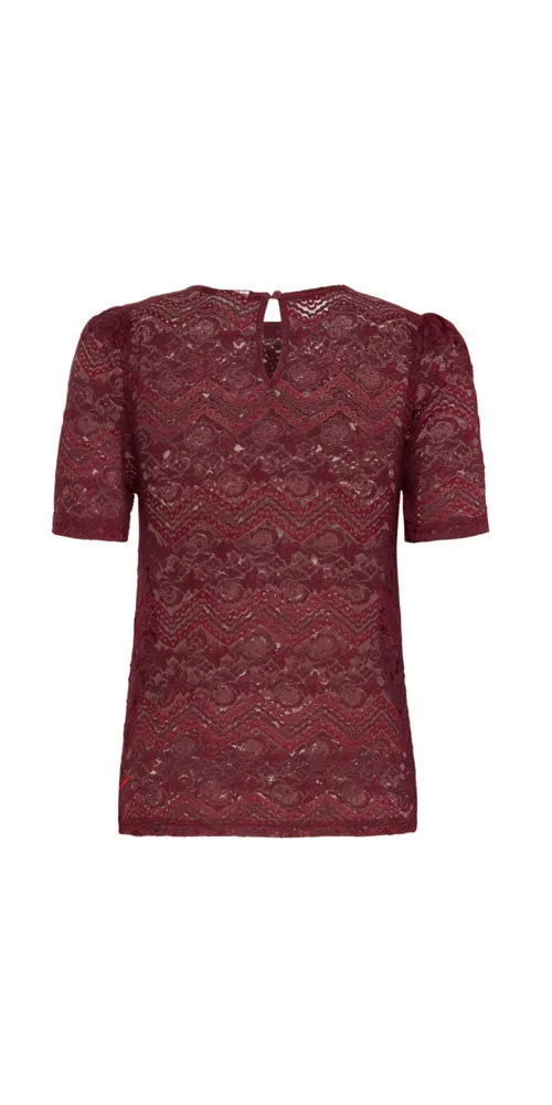 Ichi Lace Tee, wine