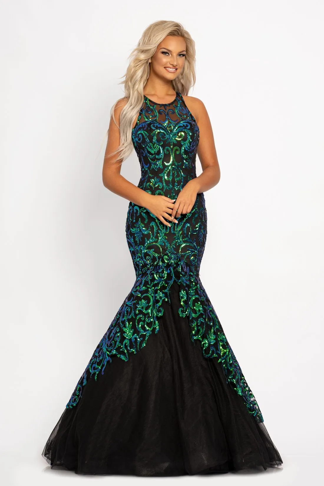 Johnathan Kayne 2215 sz 20 Sequin mermaid prom dress pageant gown evening dress