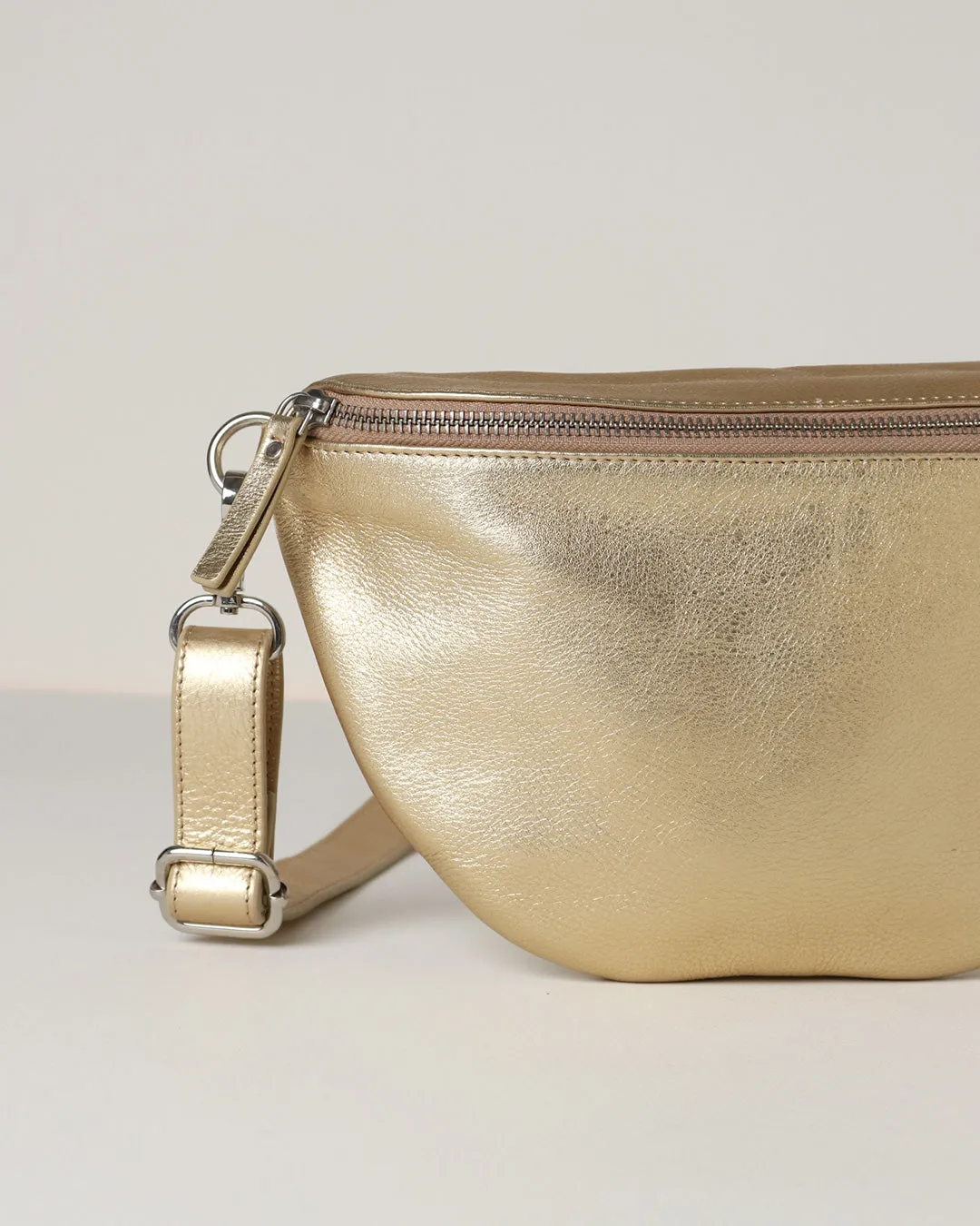 Jorja Leather Sling Bumbag - Gold