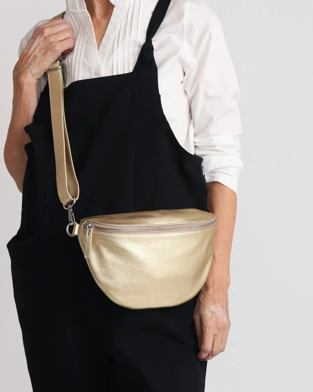 Jorja Leather Sling Bumbag - Gold