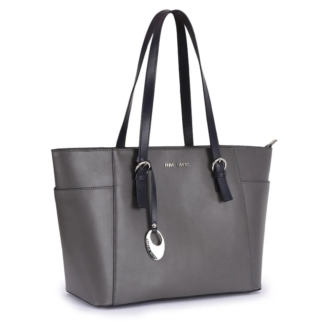 Leather Grey Handbag