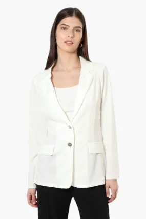 Limite Solid 2 Button Blazer - White