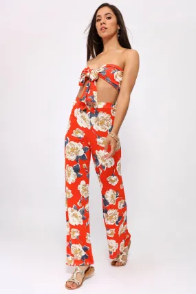 Multi Floral High Waisted Palazzo Trousers