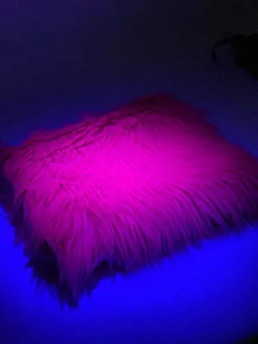 Neon Pink UV Reactive Solid Shaggy Faux Fur Fabric / Sold By The Yard