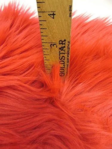 Neon Pink UV Reactive Solid Shaggy Faux Fur Fabric / Sold By The Yard