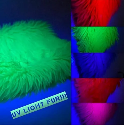 Neon Pink UV Reactive Solid Shaggy Faux Fur Fabric / Sold By The Yard