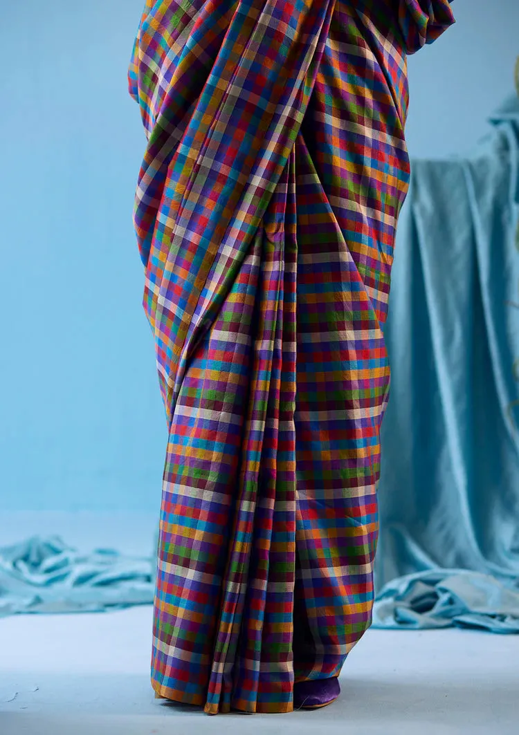 Playful Mosaic Checks Saree