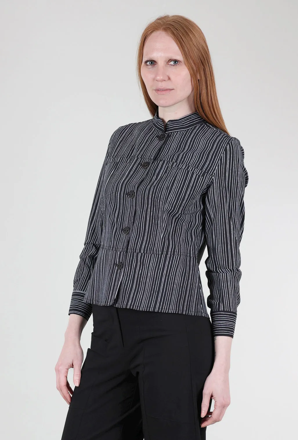 Power Stretch Shaped Jacket, Black Stripe