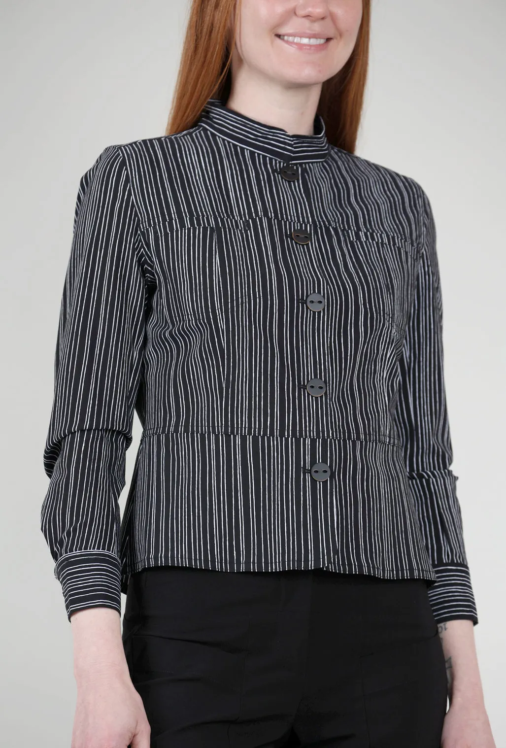 Power Stretch Shaped Jacket, Black Stripe