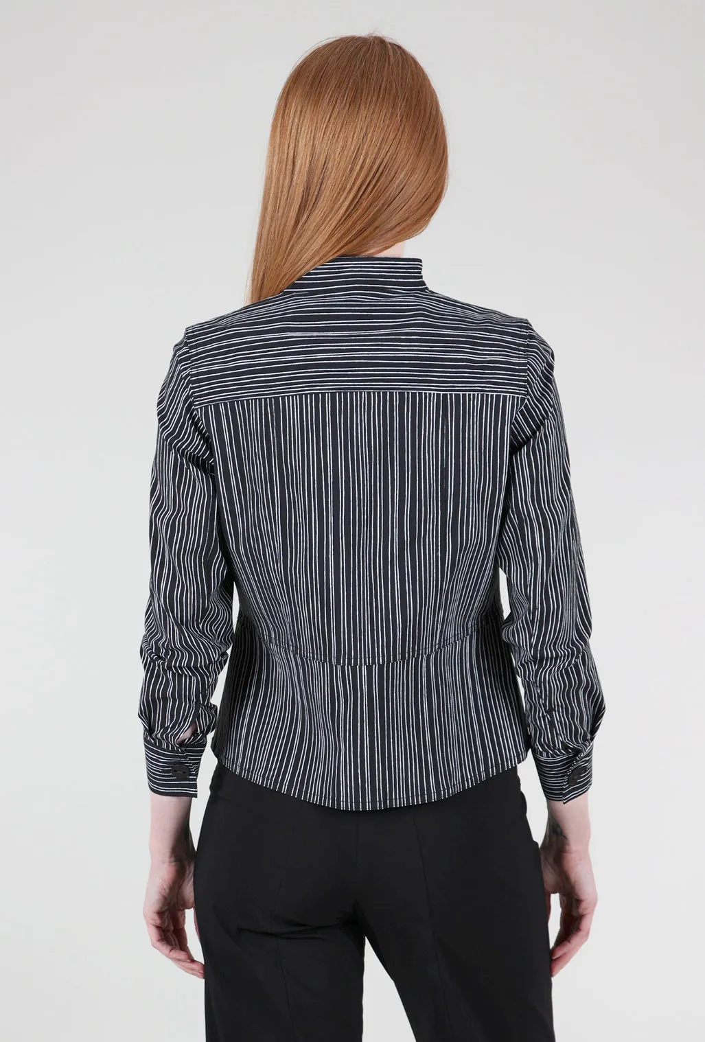 Power Stretch Shaped Jacket, Black Stripe