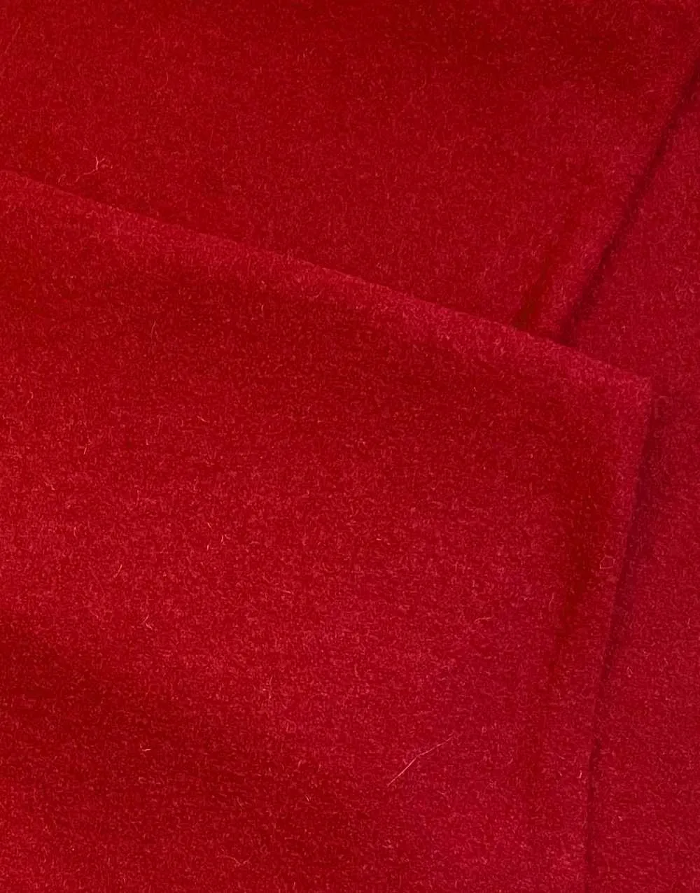 Remnant 75cm - Red 100% Boiled Wool Fabric