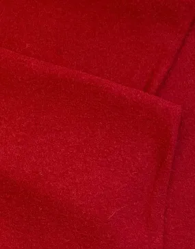 Remnant 75cm - Red 100% Boiled Wool Fabric