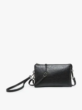 Riley Monogrammable 3 Compartment Crossbody/Wristlet: Onyx