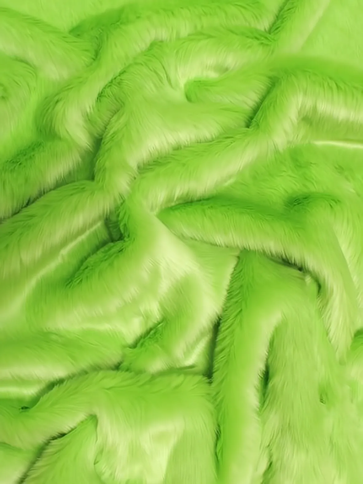 Short Shag Faux Fur Fabric / Lime Green / Sold By The Yard (Closeout)