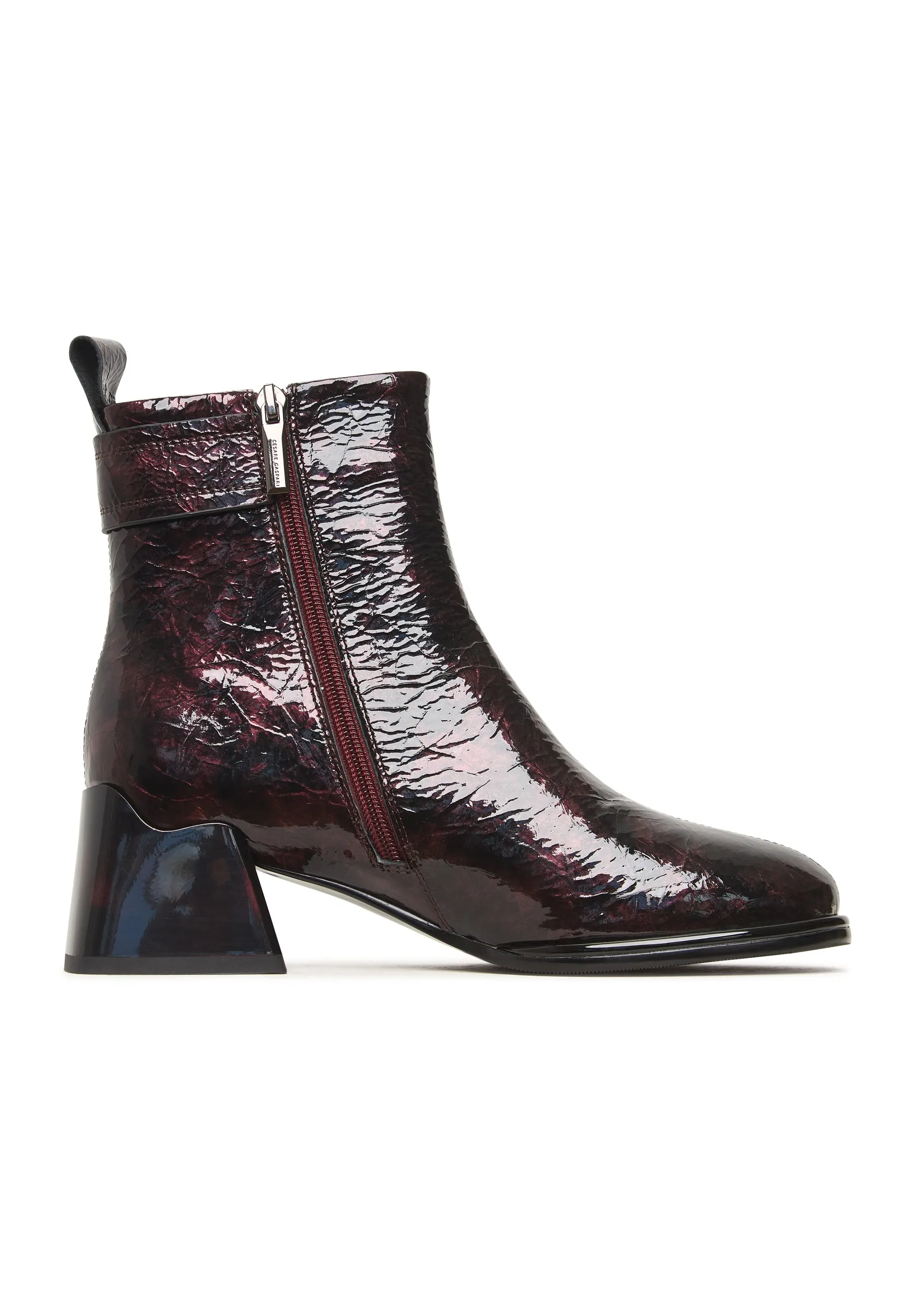 Sleek Leather Ankle Boots Vika - Bordeaux