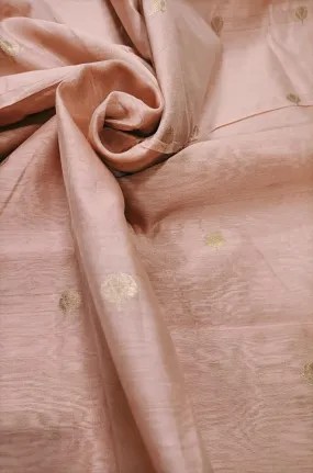 Soft Pink Chanderi Silk Fabric - 1 Mtr Length