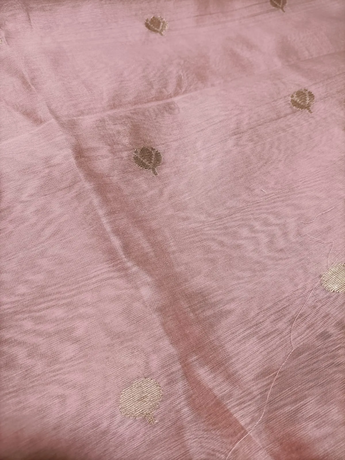 Soft Pink Chanderi Silk Fabric - 1 Mtr Length