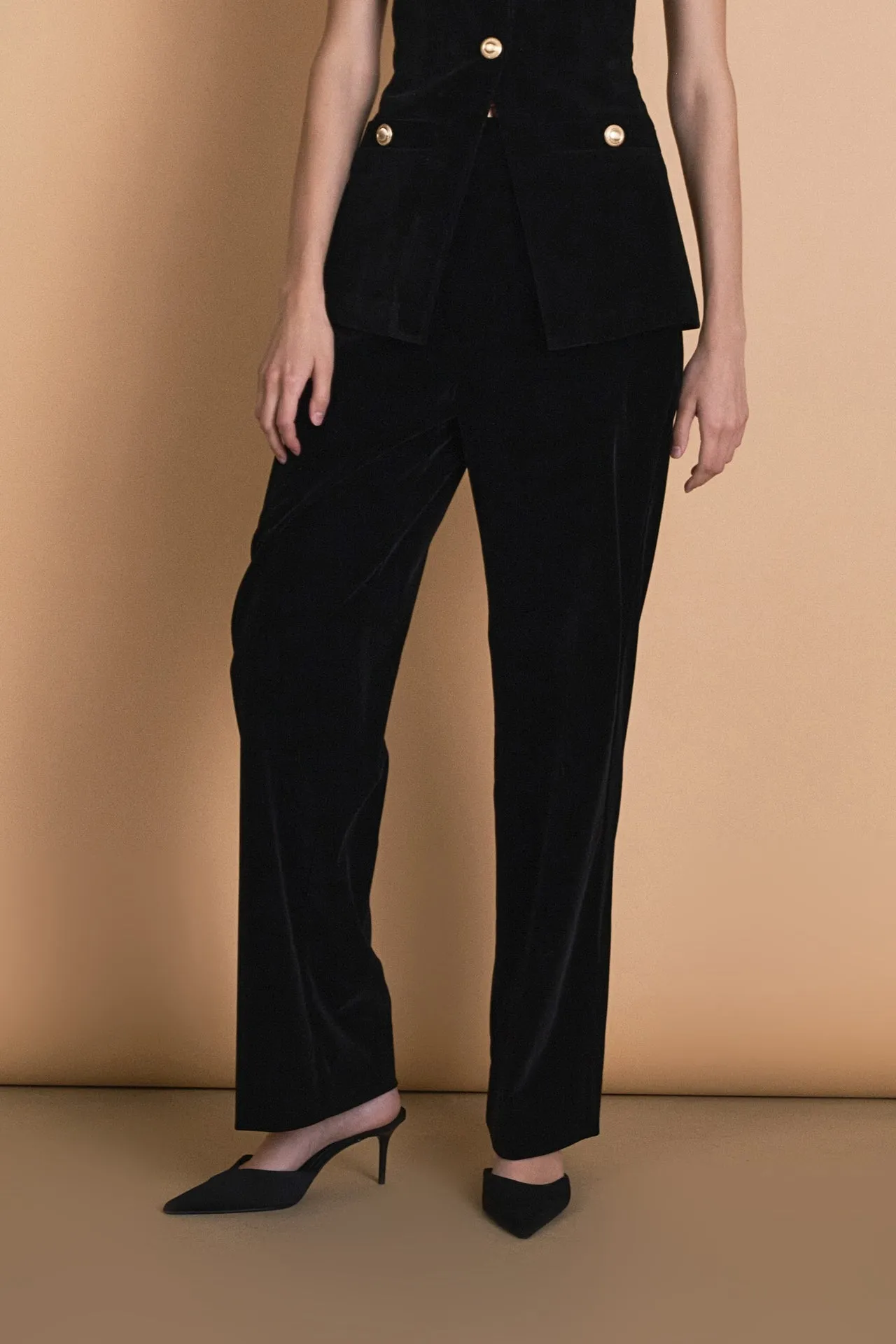 Velvet High Waisted Trousers