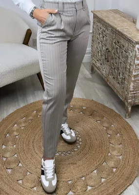 Wendy Grey Dove High Waisted Trousers