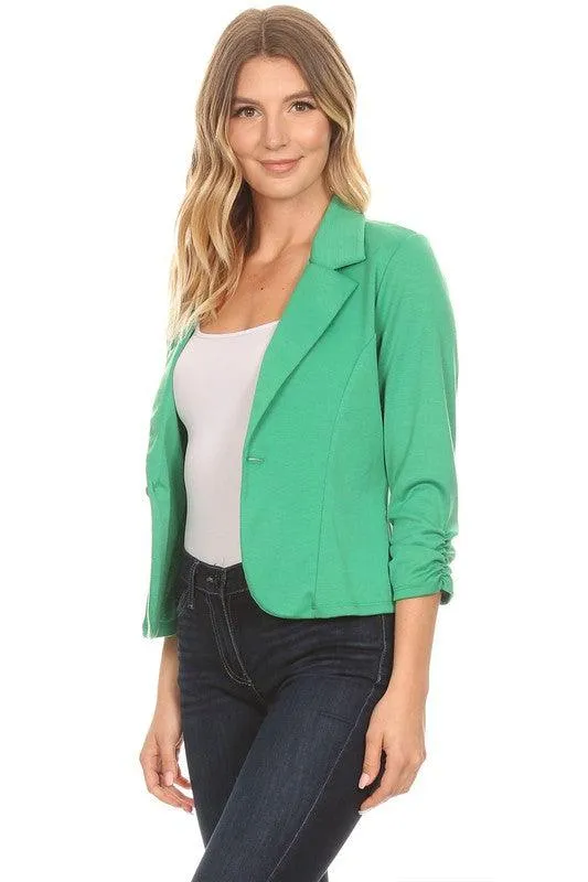 Women's Solid Waist Length Blazers 14 Colors